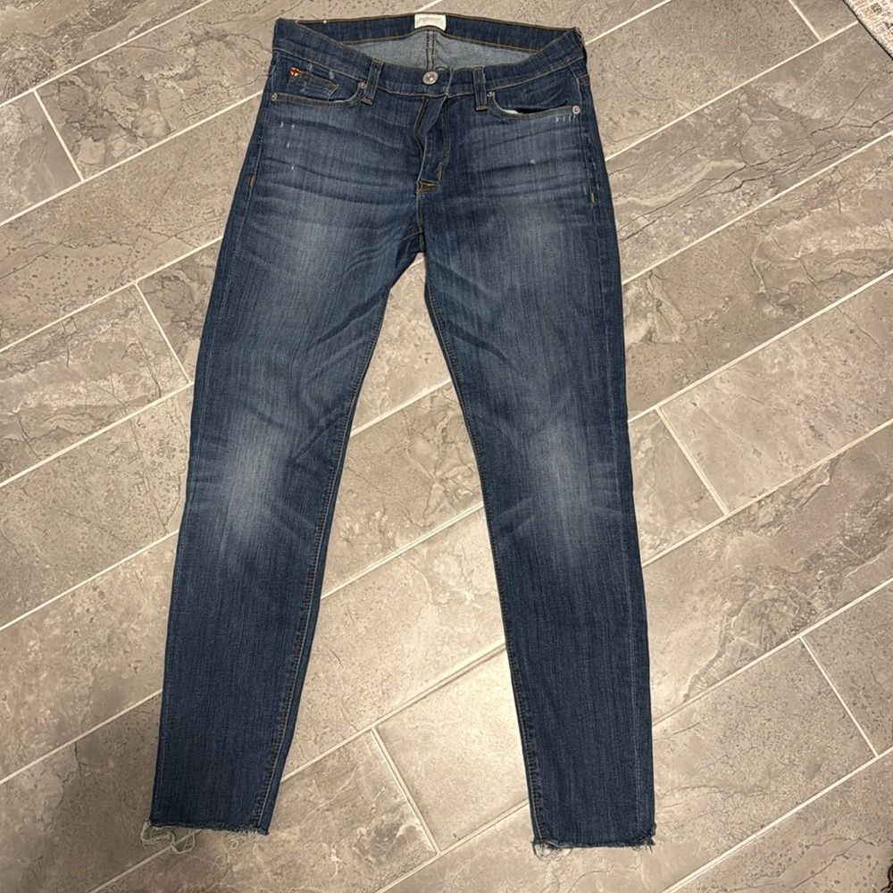 Hudson jeans like new Krista skinny crop raw hem mid rise size 28